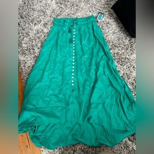 Raviya Jade Green Skirt MAXI hi-low  NWT